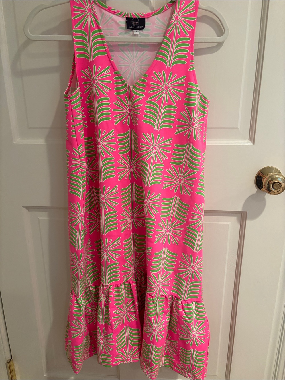 Sleeveless Bright Pink Floral Casual Dress
